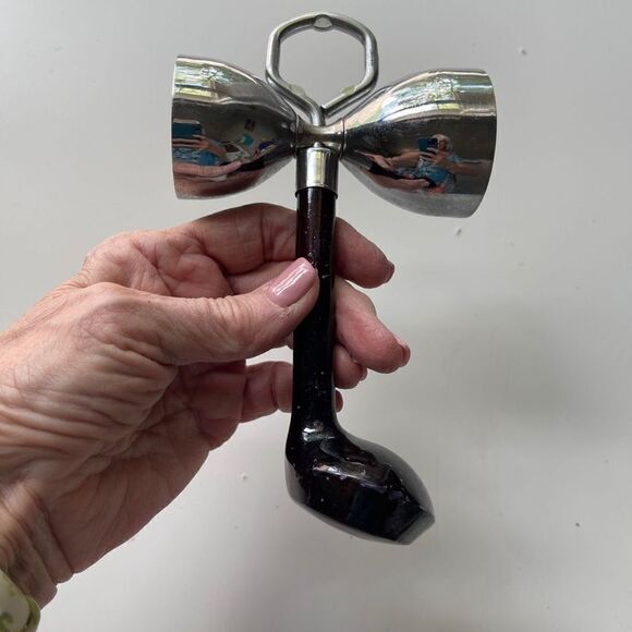Jigger Bottle Opener Corkscrew Cocktail Serving Utensil - Picture 2 of 4